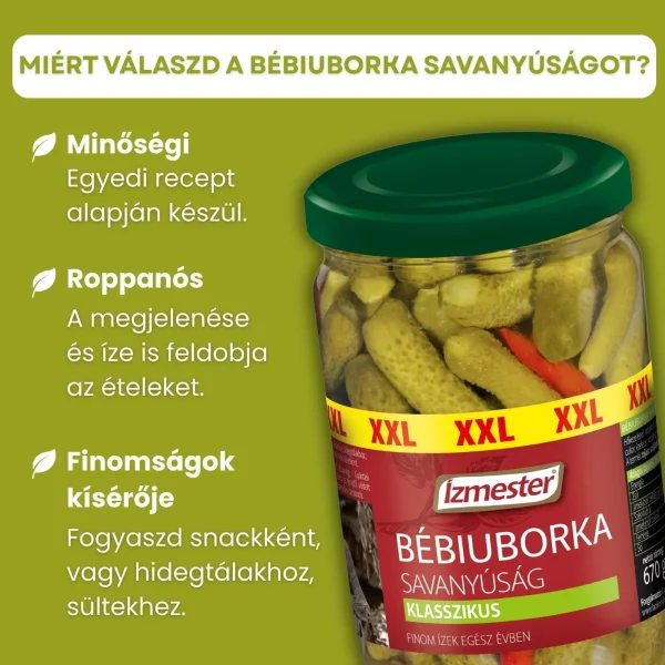 Bébiuborka savanyúság termék üveges kiszerlésben