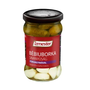 Bébiuborka savanyúság fokhagymával üveges kiszerelésben