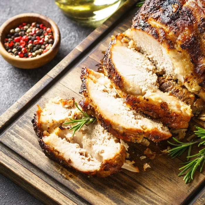 Egyben sült karaj fadeszkán