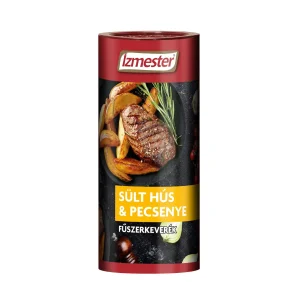 Ízmester márkájú sült hús & pecsenye fűszerkeverék szórófejes henger alakú dobozban