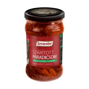 Szárított paradicsom zöldfűszeres olajban üveges kiszerelésben