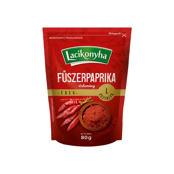 Lacikonyha édes első osztályú fűszerpaprika 80 g doypack állótalpas csomagolásban