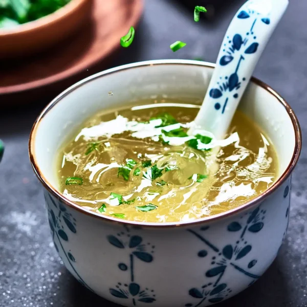 leves alaplé csészében kanállal