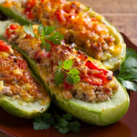 darált hússal töltött cukkinihajók