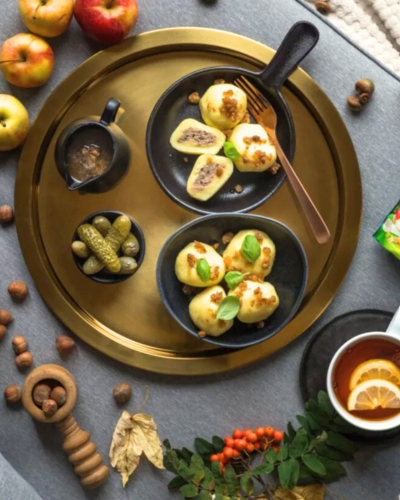 Húsos gombóc tepertővel