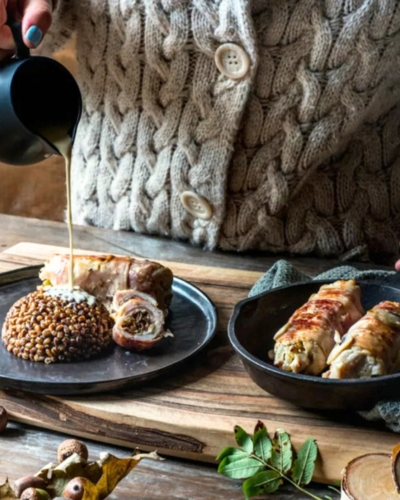 Szárított paradicsommal töltött pulykarolád